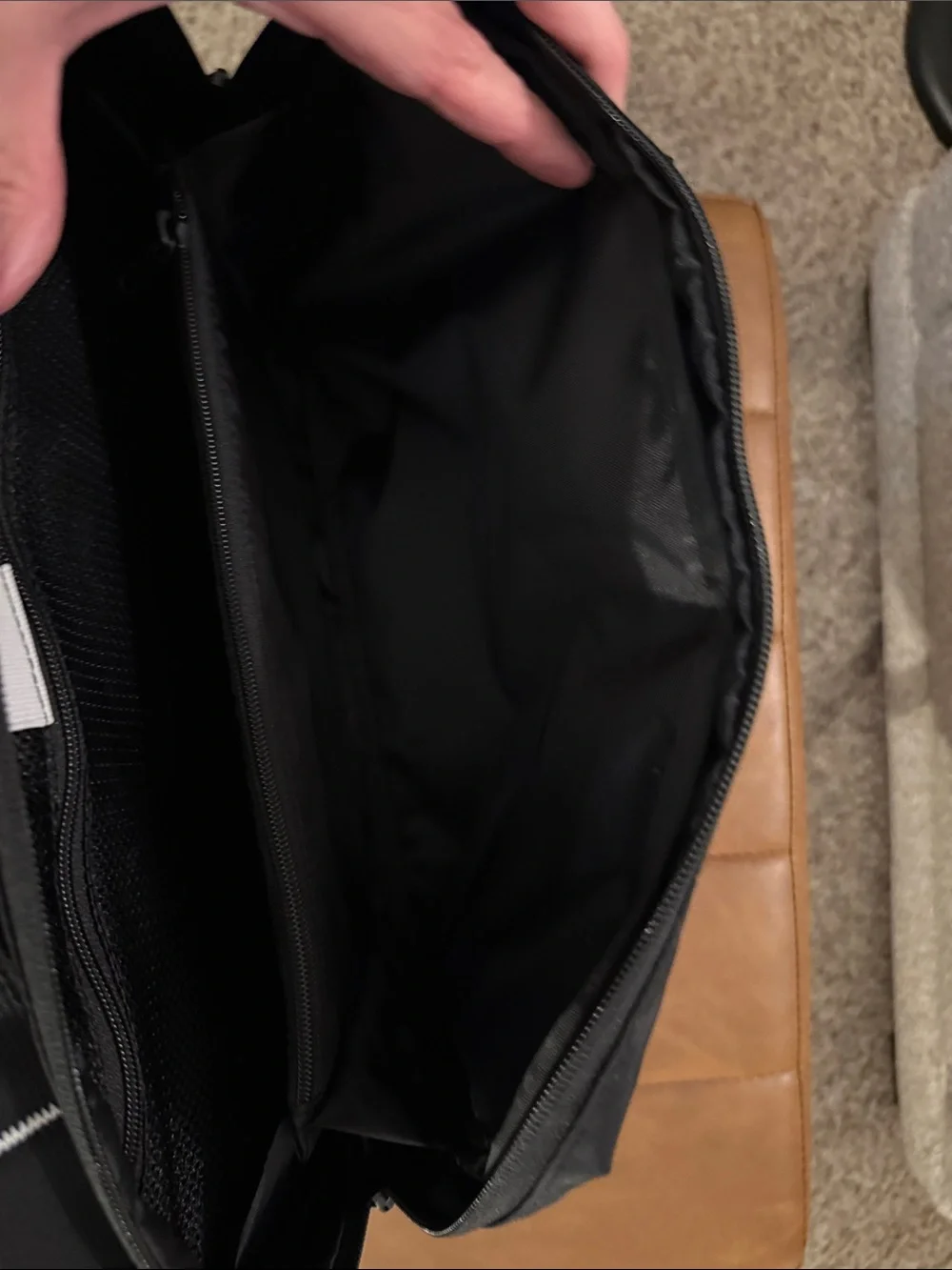The North Face Black Messenger Sling Bag with White Logo